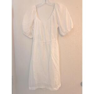 Old Navy Dress White Puff Sleeve Tie Back Cut-Out Mini Dress Sz S